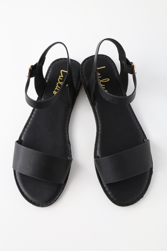 black dress sandals flat